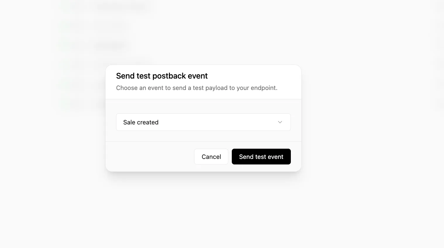 Send Test Postback