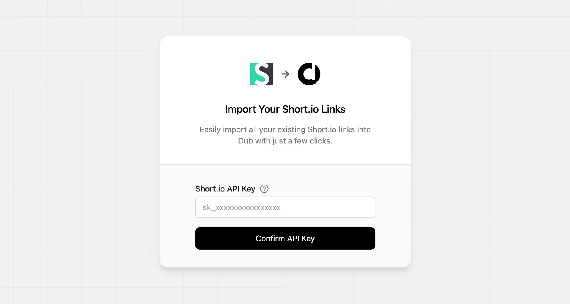 Import from Short.io modal