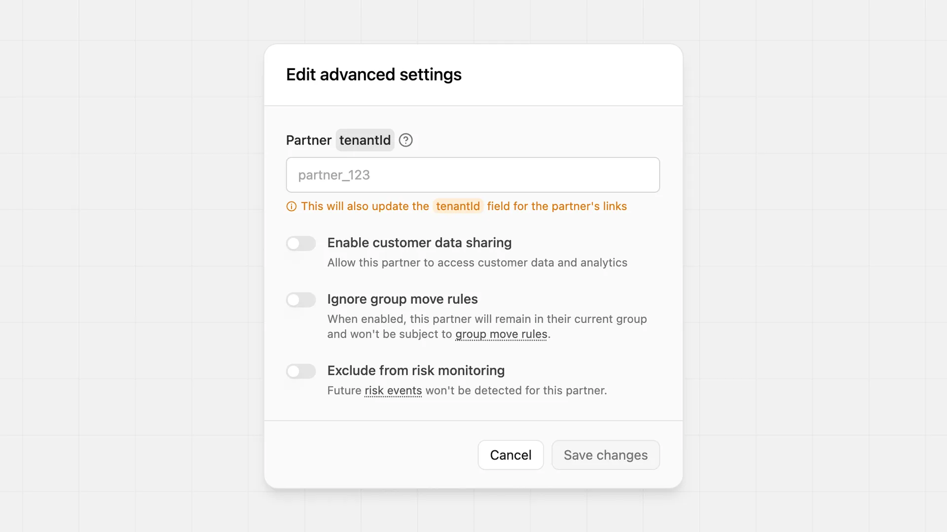 Advanced settings