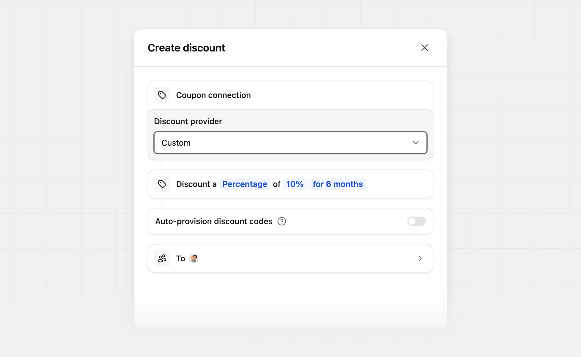Program discounts tab