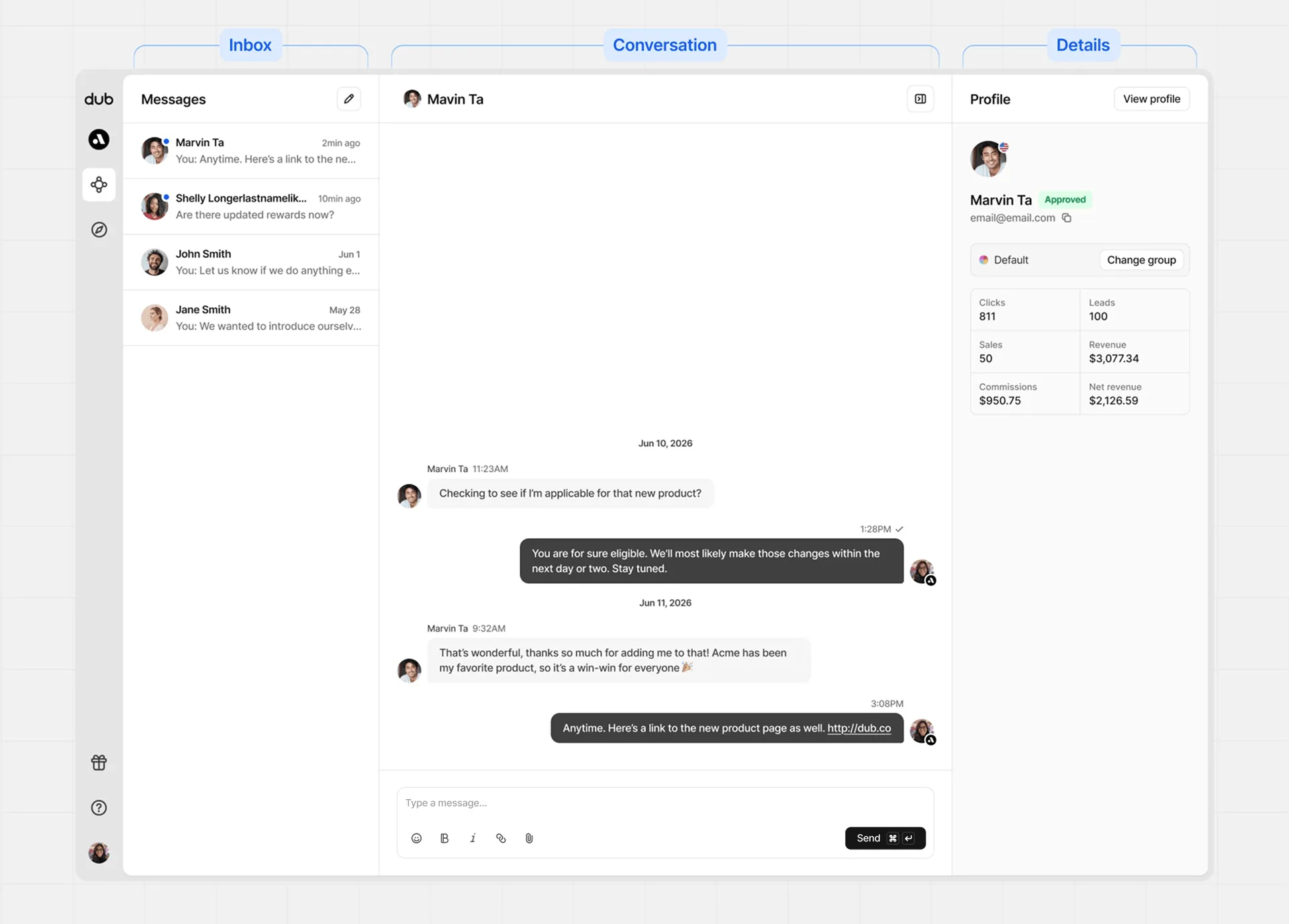 Message panels
