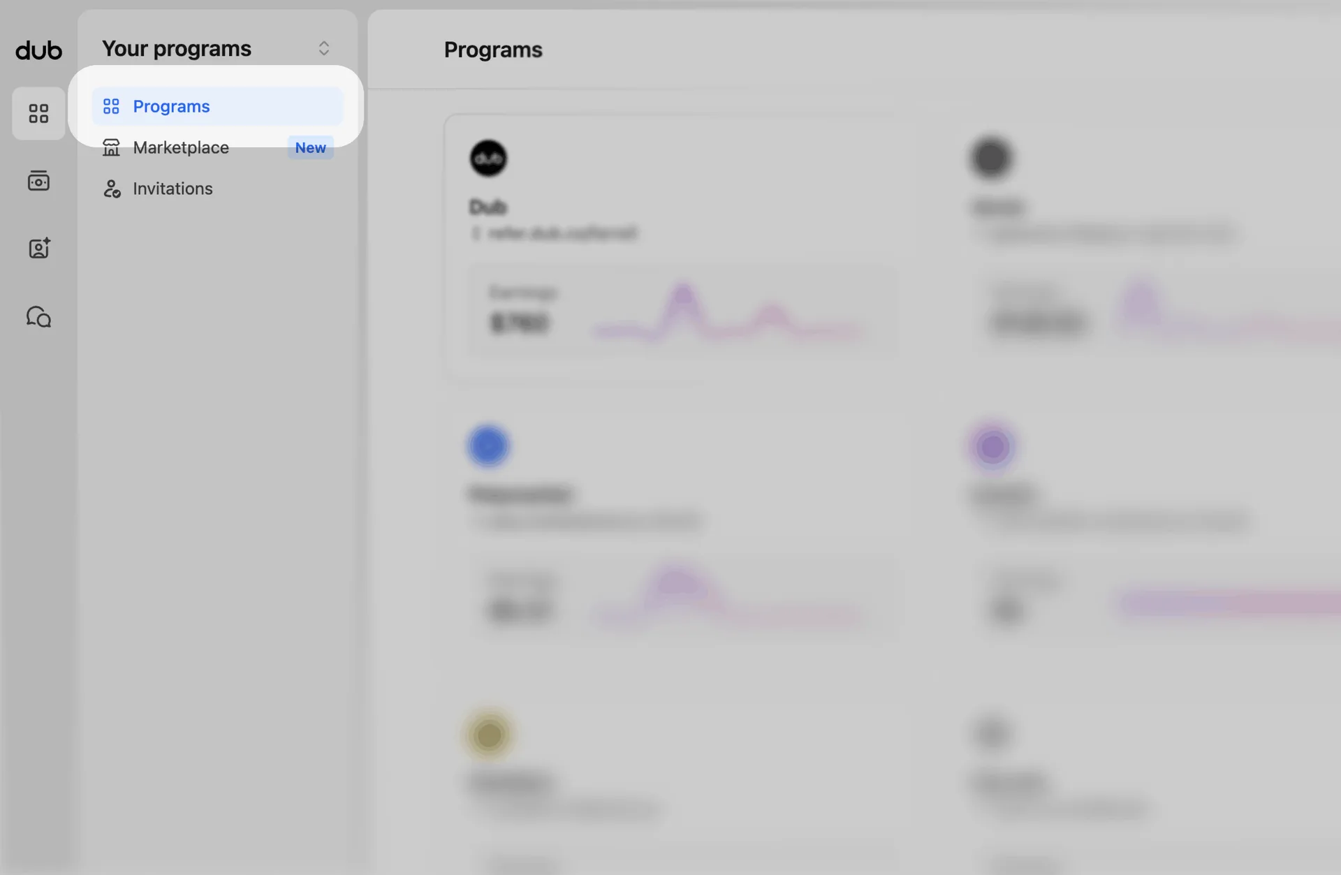 Programs navigation location