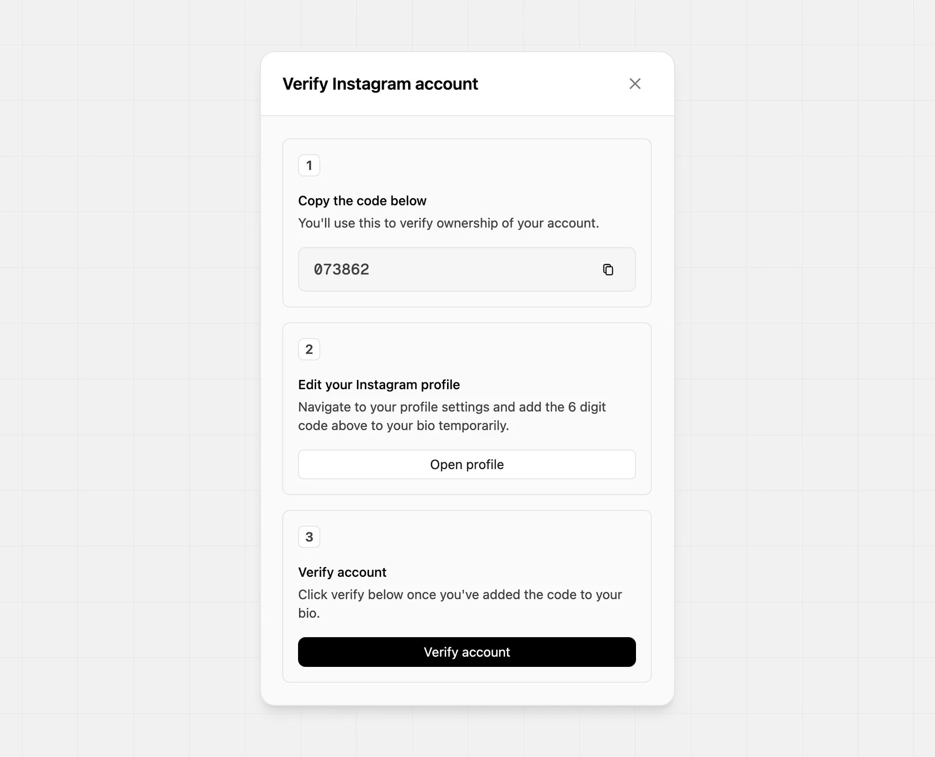 Instagram verification