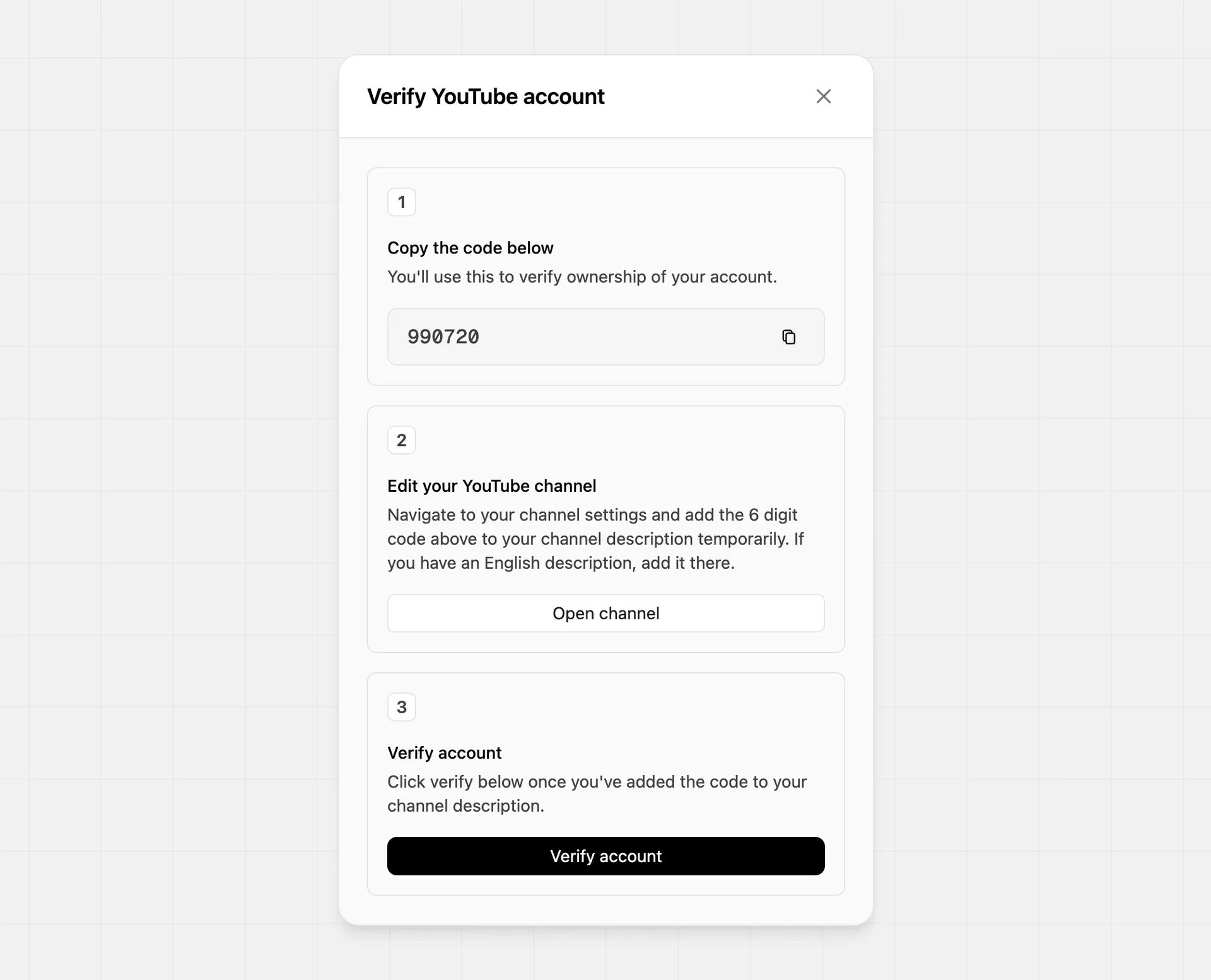 YouTube verification