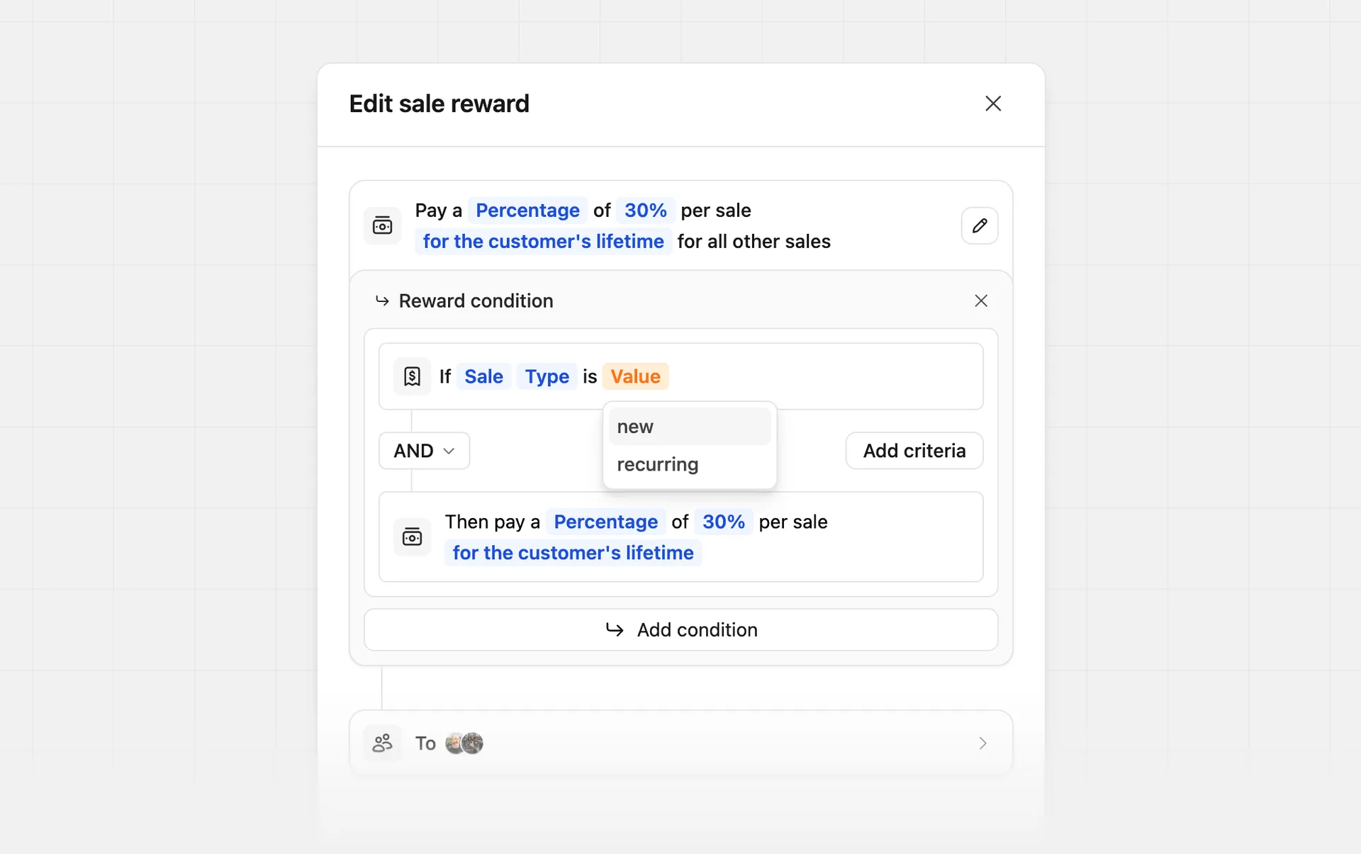 First-sale bonus condition example