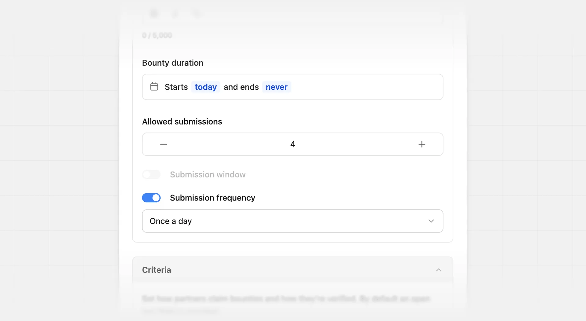 Submission frequency