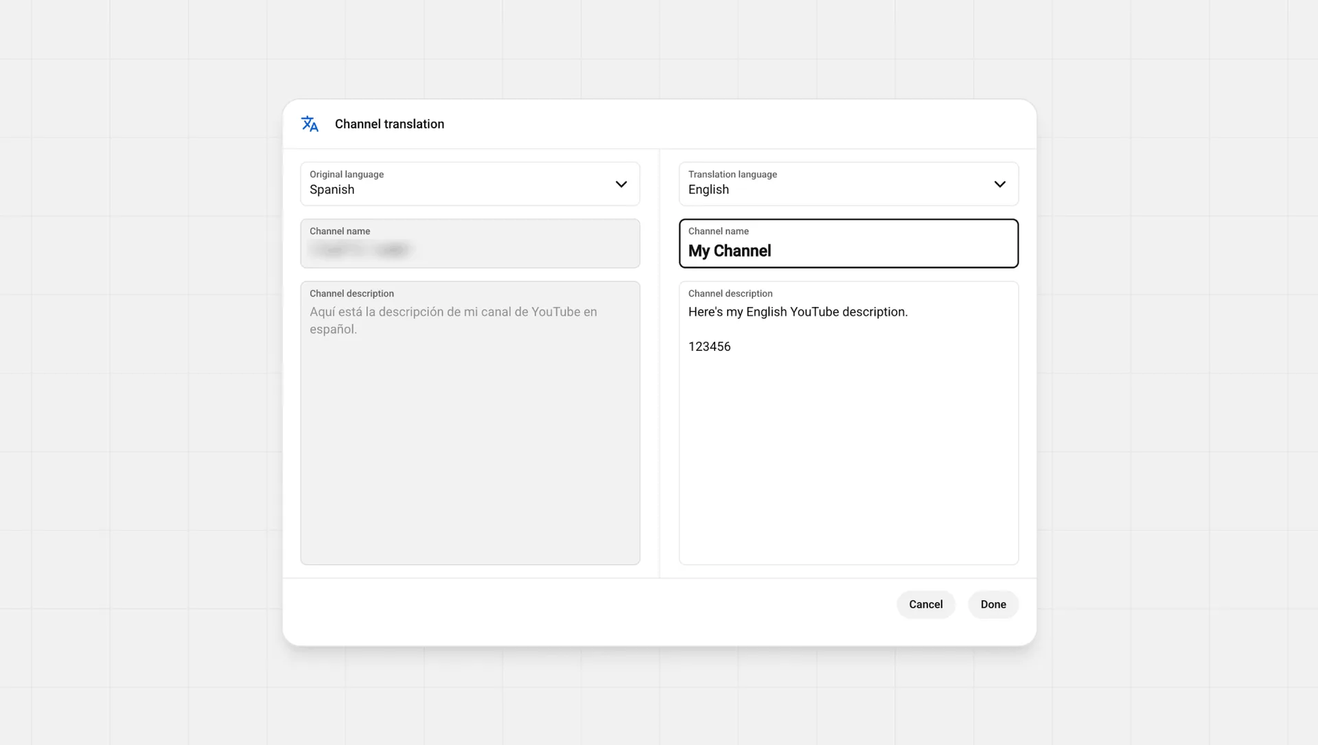 YouTube non-english adding